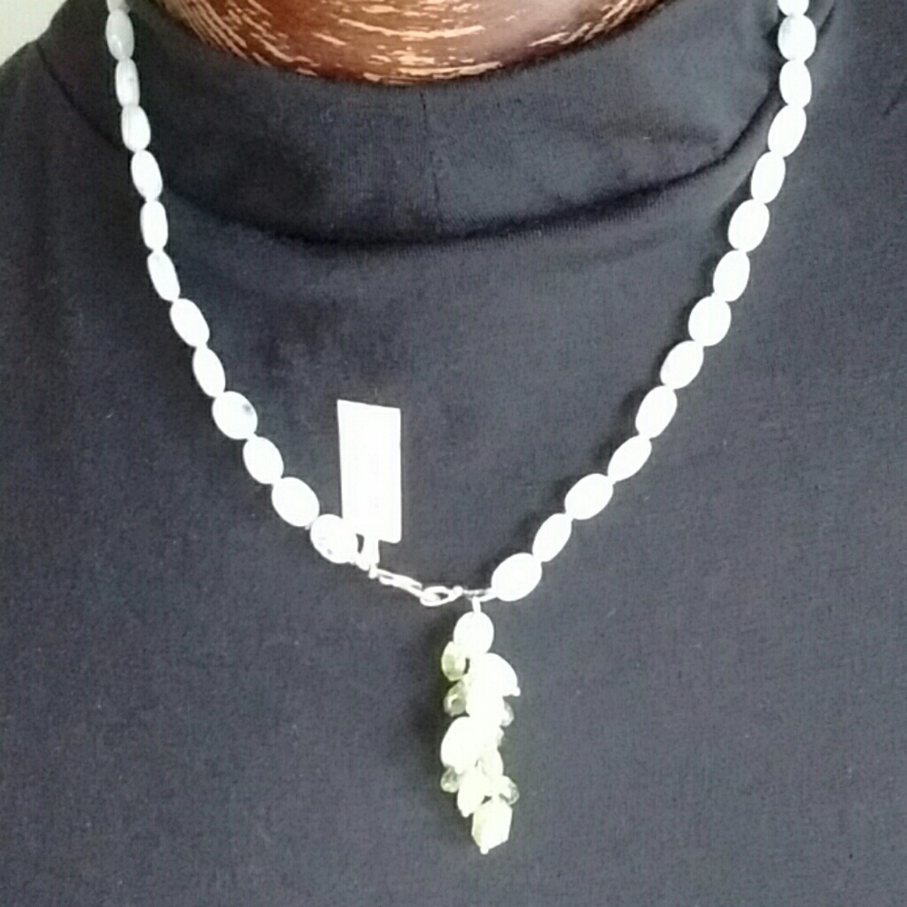 NEW Sterling Silver/Aqua & Peridot Necklace
